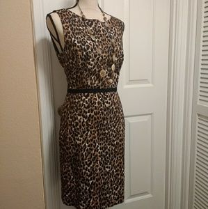Leopard print sheath dress